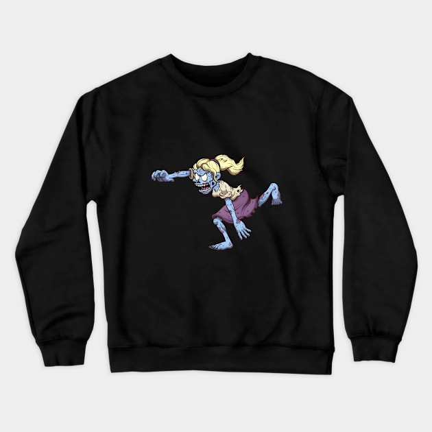 Running Zombie Crewneck Sweatshirt by TheMaskedTooner